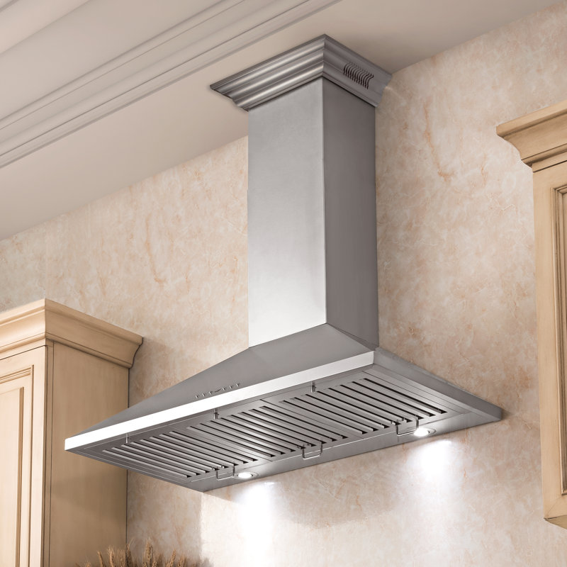 42" Crown Sound 400 CFM Convertible Wall Mount Range Hood in Stainless Steel with Wi-Fi