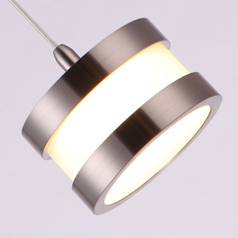 Luminaire suspendu cylindrique à 3 lumières DEL Karter, Nickel, H 2 po x l 10 po x p 10 po