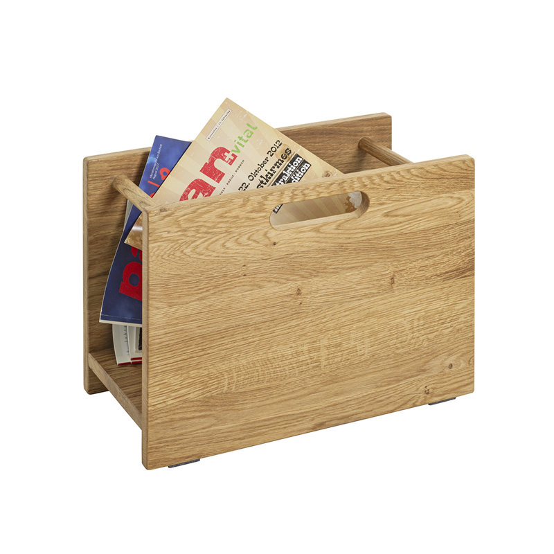 Yeles Solid Wood Free Standing Magazine Rack