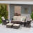 6 Pieces All-Weather Wicker Patio Conversation Set With Cushions, 3-Seat Sofa, Chairs, Ottomans & Metal Coffee Table-2001516718-2001516714