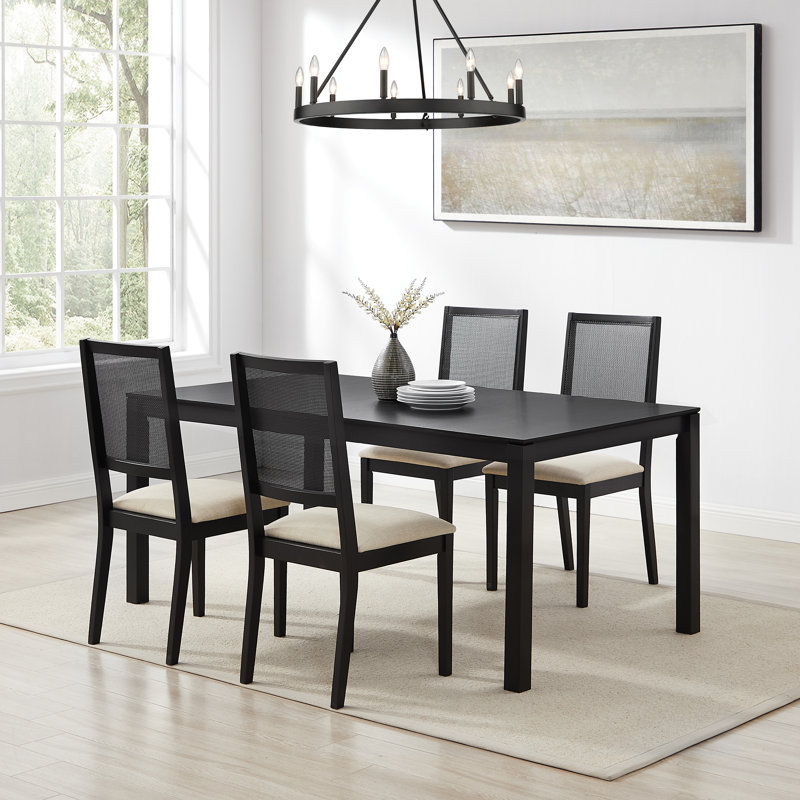 Boutault Stirling Dining Table Set, 5 Pieces: Table, 4 Chairs