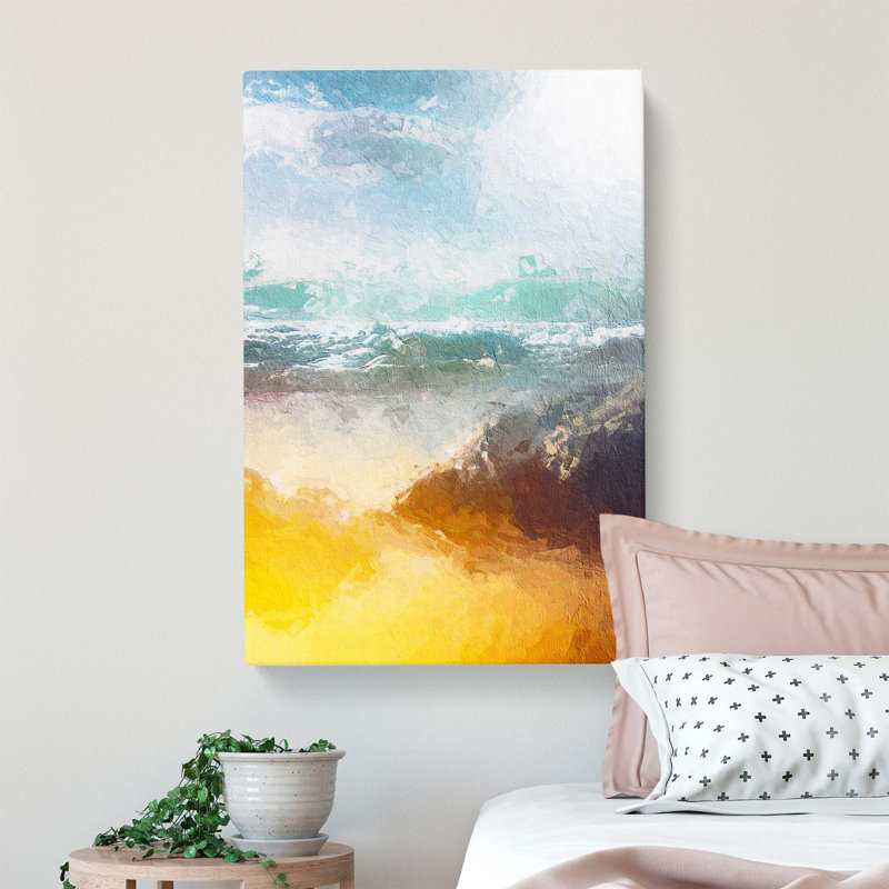 Sunshine On A Beach In Greece - Wrapped Canvas Painting, 50.8 cm H x 35.6 cm W