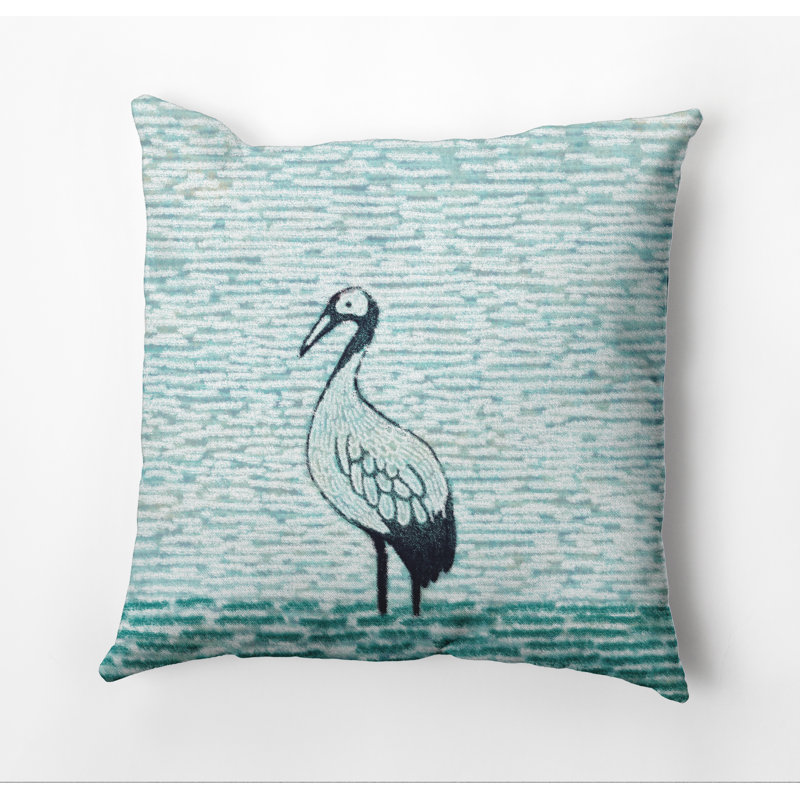 Housse de coussin d'extérieur carré Beach Insert Bird, 20 po x 20 po, Aqua