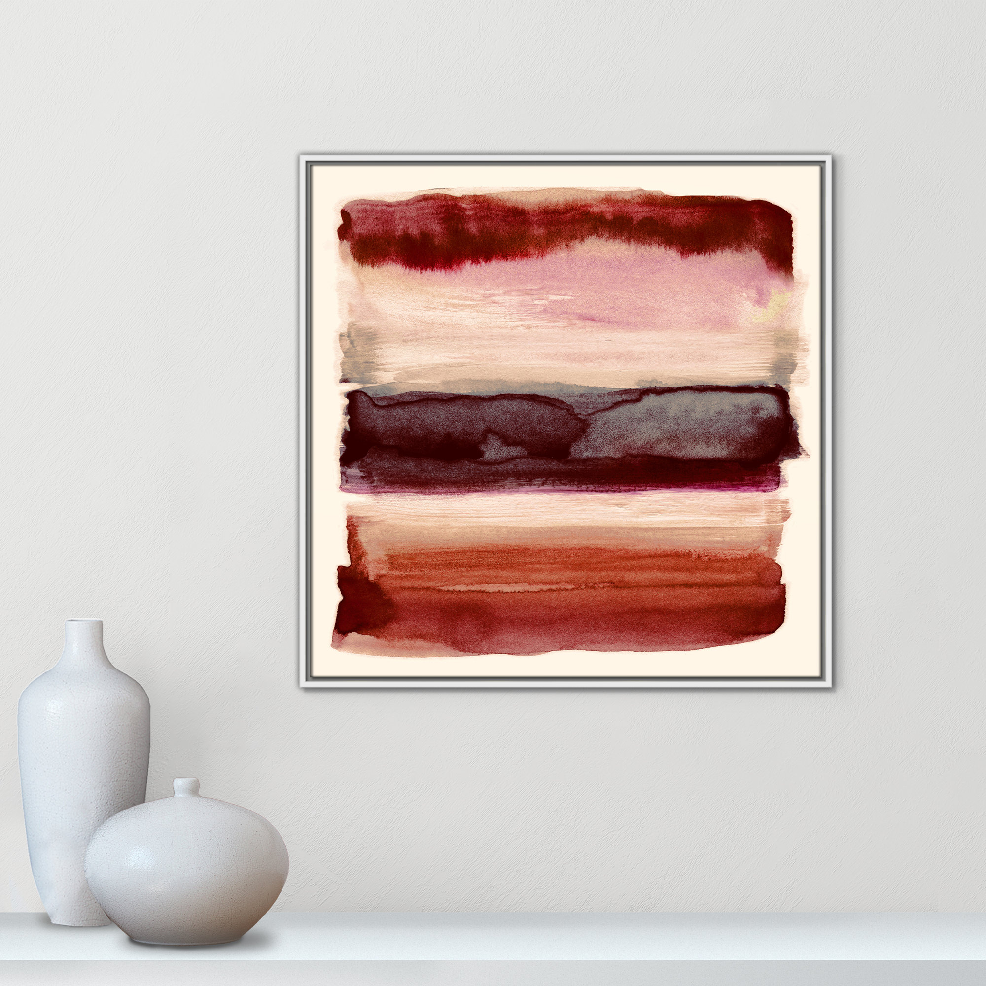 Burgundy Sky II Print by Nan, 31.5" H x 31.5" W, White