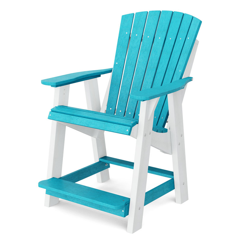 Chaise haute Adirondack Heritage, Bleu Aruba / blanc