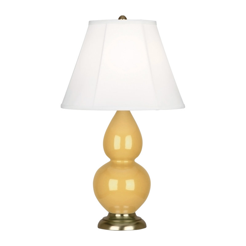 1-Light Chrome Chandelier With Clear Crystals, Sunset Yellow/Antique Brass