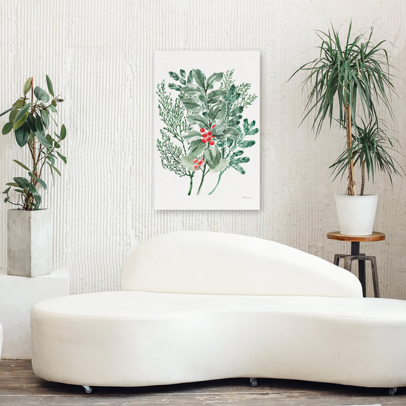 «Classic Christmas V - Berries Christmas», art vert classique, H 36 po x l 24 po