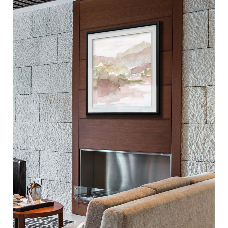 " Windscape II ", 27" H x 27" W x 1.5" D, Black Framed