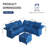Ahren Velvet Reclining L-Shaped Sectional Reversible-356792864