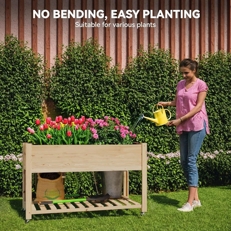 Elevated Planter, Natural