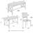 70W Farmhouse Cross Base Dining Table With 2 Upholstered Cross Back Chairs and 2 Benches