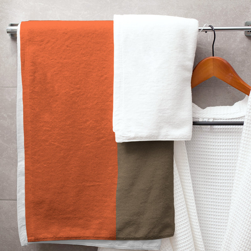 Vancouver Lightweight Beach Towel, Polyester/Cotton, Orange/Gold/Orange