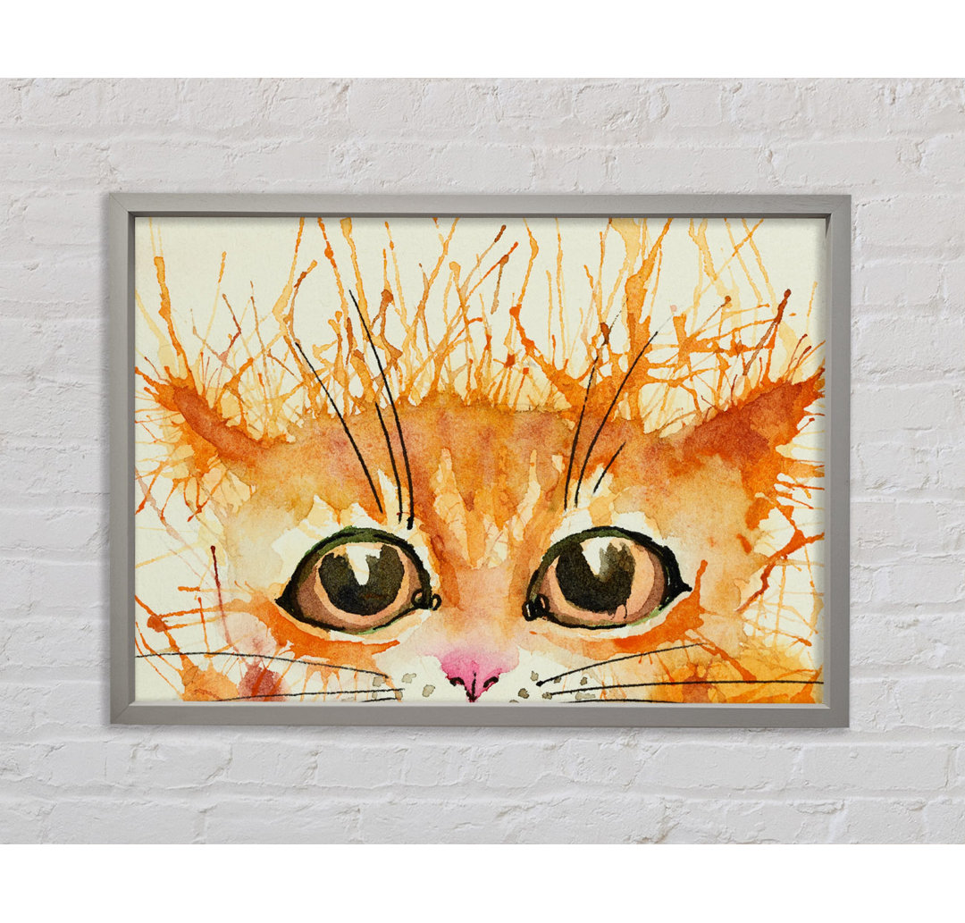 Aquarell Ingwer Katze Splat - Druck