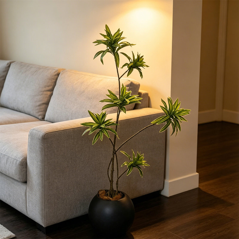 Plantes artificielles réalistes pour la décoration intérieure, Noir
