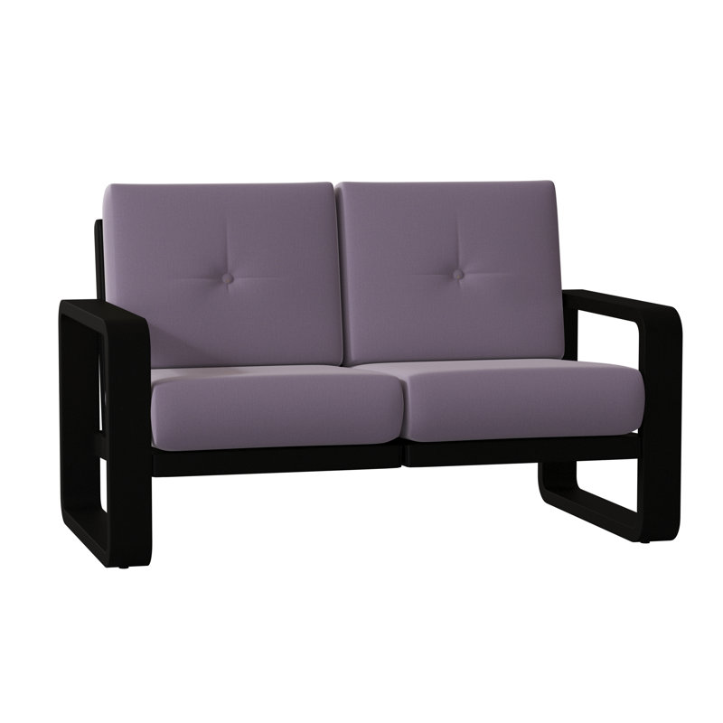 Vale Outdoor 2 - Seat Loveseat, Canvas Bird's Eye Sunbrella® Canvas, Textured Black