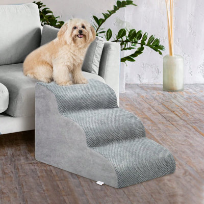 Dog Stairs For Small Dogs – Soft High-density Foam Steps, Extra-wide Non-slip Ramp For Couch Or Bed, Ideal For Senior, Injured Dogs & Small Cats