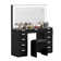 Cristella 11- Drawer Black Dressing Table with Mirror, Modern Makeup Vanity Table 