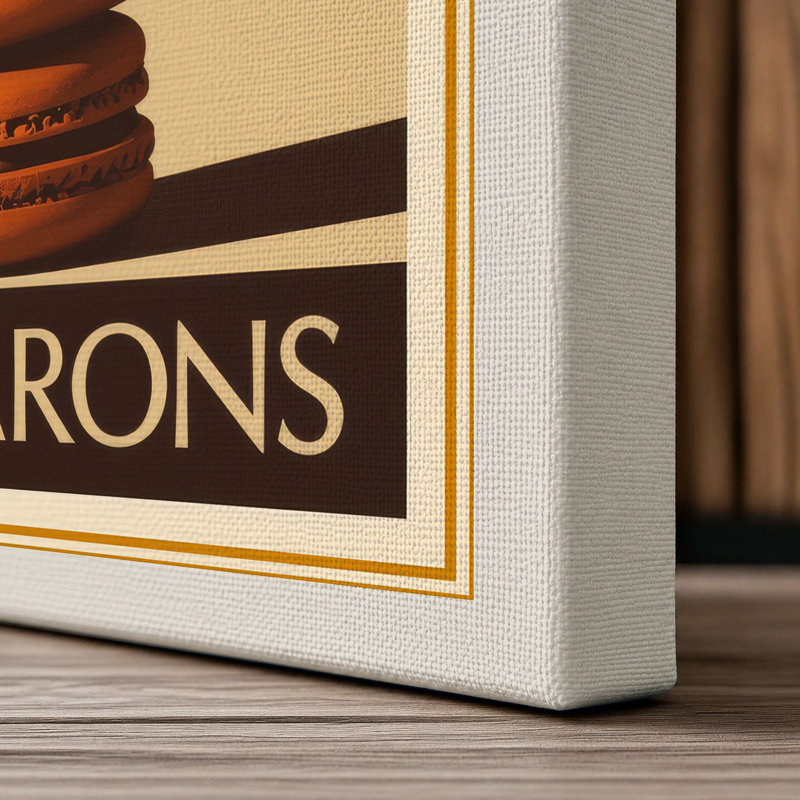 Stacked Macarons Art Deco - Wrapped Canvas, 30x20 - 76.2 x 50.8 cm, Cream Border