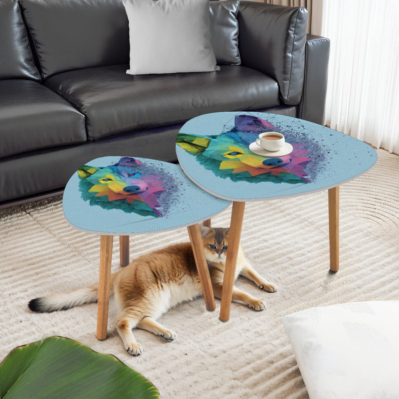 Ensemble de 2 tables basses gigognes Triangle