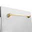 ZLINE Autograph 24 po. 3ème porte-lave-vaisselle, porte automatique, 51dBa, panneau en acier, poignée dorée-65685054