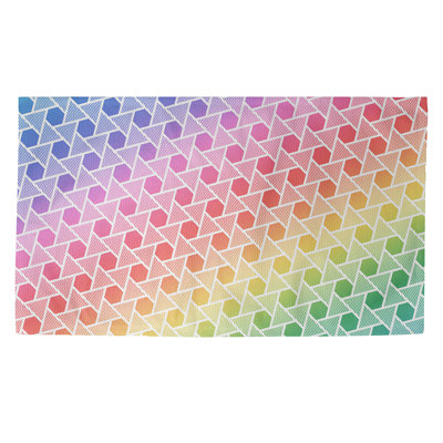 Tapis arc-en-ciel à motif d'hexagones et de triangles Mcguigan