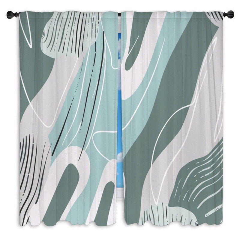 Rodricus Polyester Room Darkening Curtain Pair, 40" W x 61" L