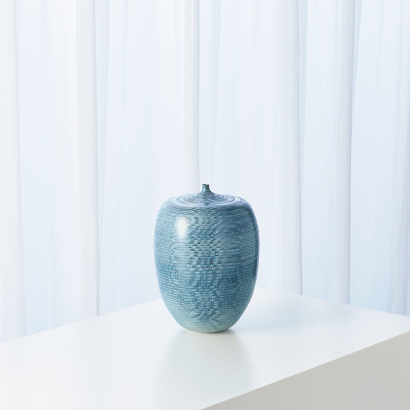 Fat Bottle-Sea Blue, 13" H x 9" W x 9" D