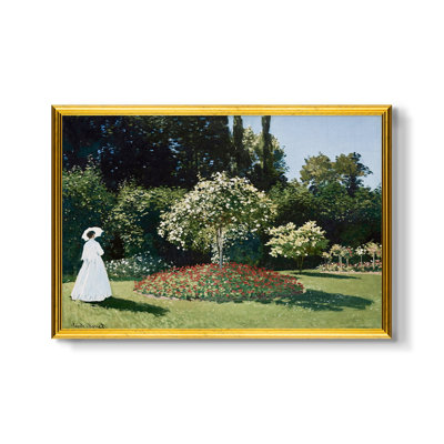 «Woman in the Garden», Sainte-Adresse, 1867 - Claude Monet - Toile encadrée sur mesure