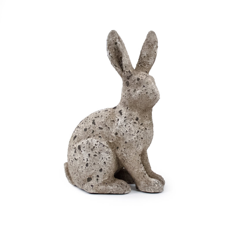 Figurine de lapin rustique en résine, H 11 po x l 7 po x P 4,5 po