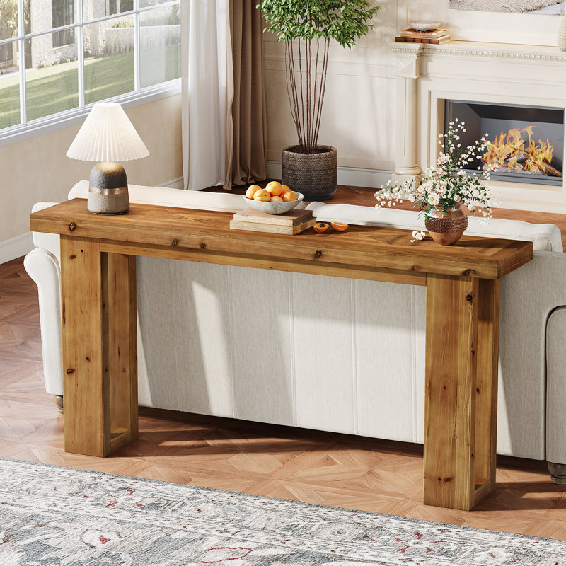 Solid Wood 63-Inch Sofa Console Table