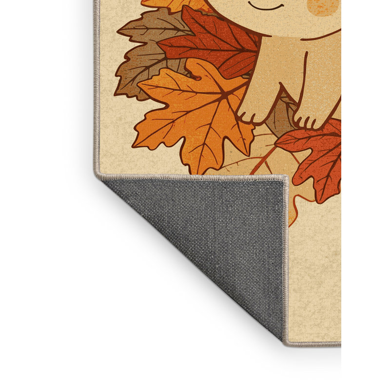 Soft Plush Feingold Thanksgiving Modern & Contemporary Abstract Area Rug in Brown – Beige Binding, 3x5