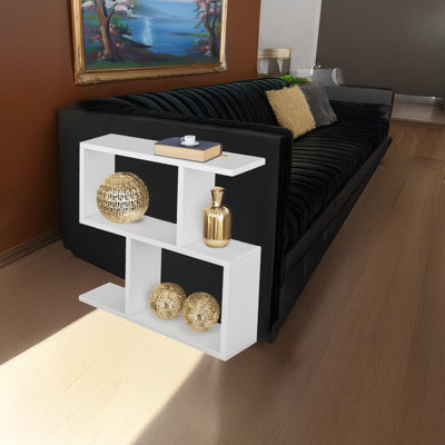 Table de bout géométrique en forme de S à 4 tablettes