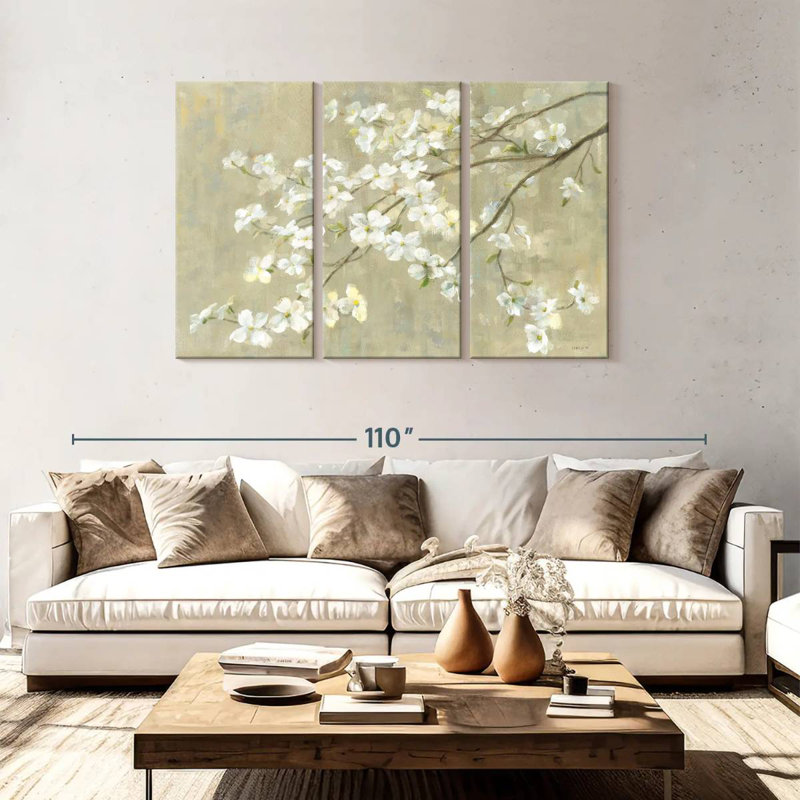 Harnek Dogwood In Spring Neutral, 48" H x 74" W
