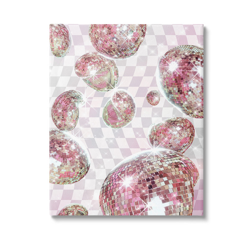 PastelDiscoBallPatternCanvesWallArtbyZiweiLi, H 20 po x l 16 po
