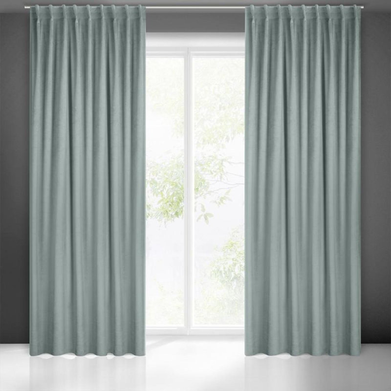 Madlen Blackout Single Curtain, Grey Tape