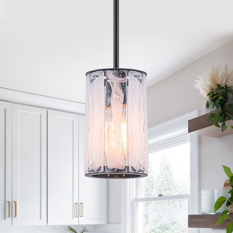 Luminaire suspendu en verre noir mat 1 lumière et 4 lumières, hauteur réglable 16,5 po à 71,7 po, abat-jour en verre soufflé à la main, homologué ETL pour le salon de l'îlot de cuisine