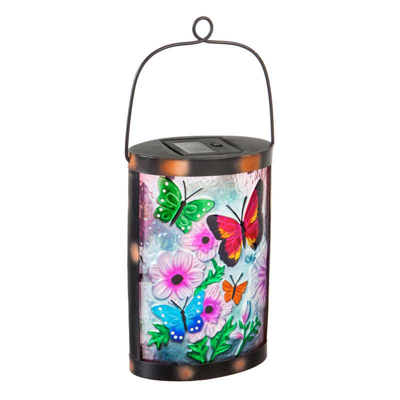 9.45'' Solar Powered Integrated LED Cylinder Lantern