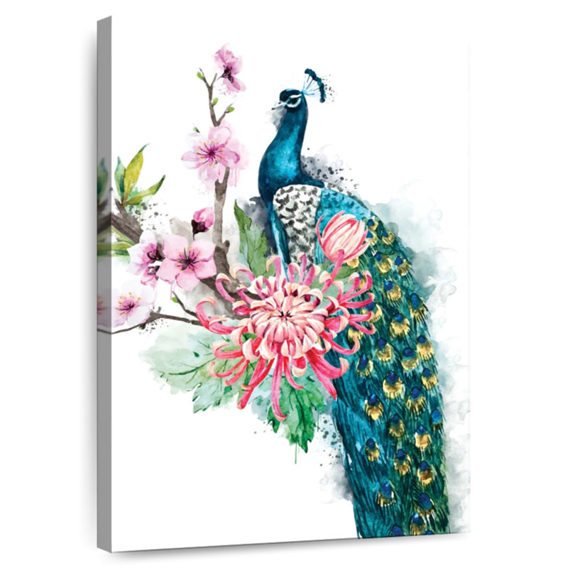Brampt Floral Peacock Splash, 48" H x 32" W