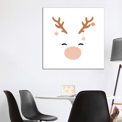 Deer And Baubles - Wrapped Canvas Painting