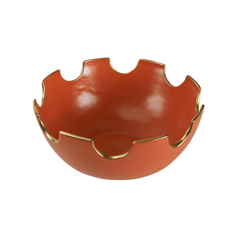 Classic Handmade Ceramic / Porcelain Decorative Bowl, Orange