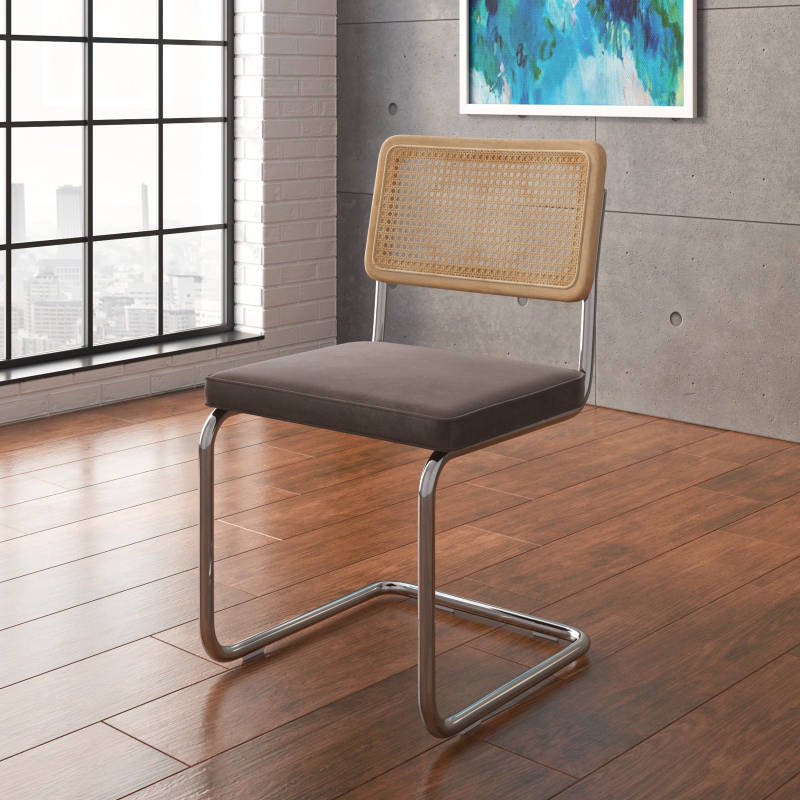 Walsh Velvet Dining Chair, Platinum