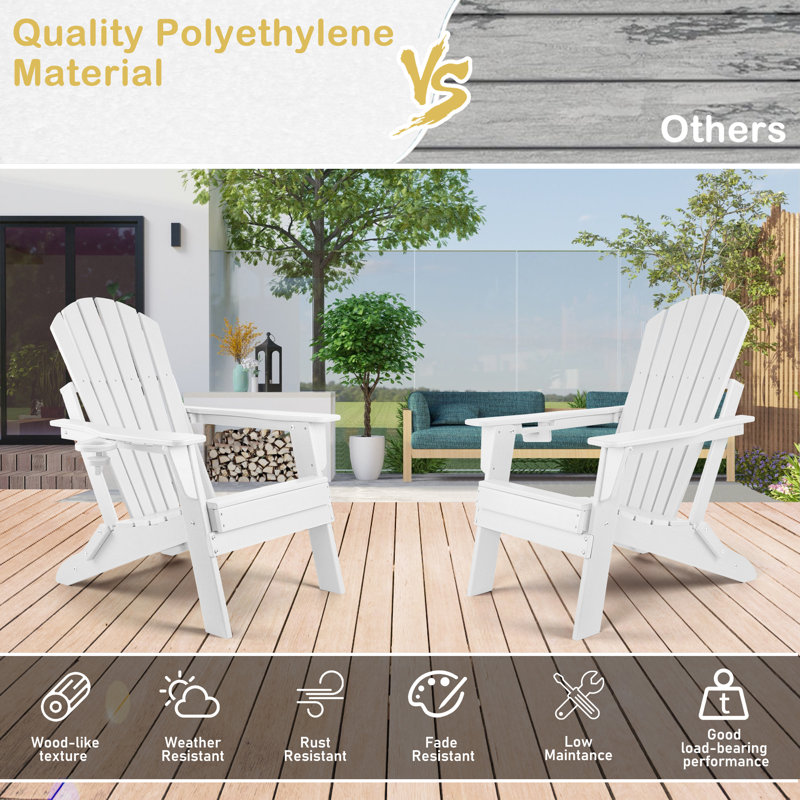 Chaise Adirondack pliante Uniopolis, Blanc