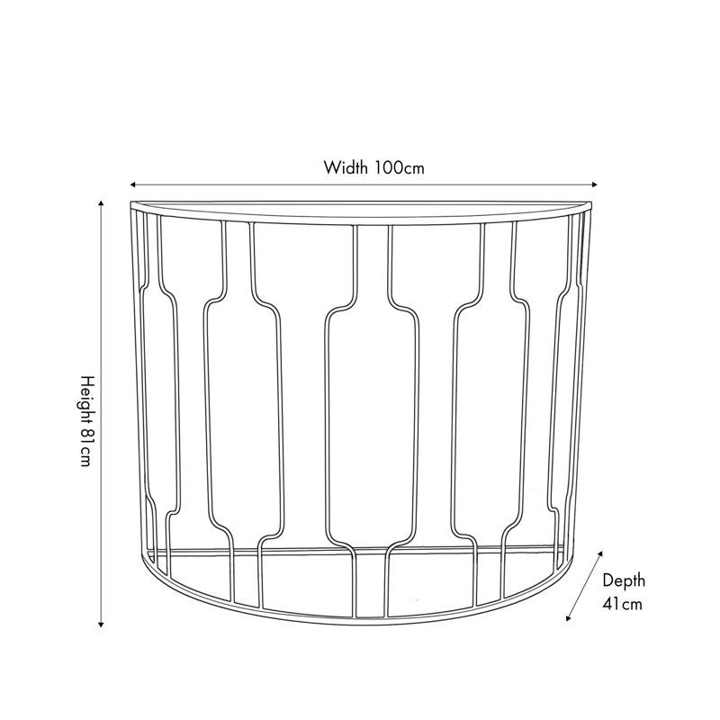 Mel 100cm Glass Top Console Table