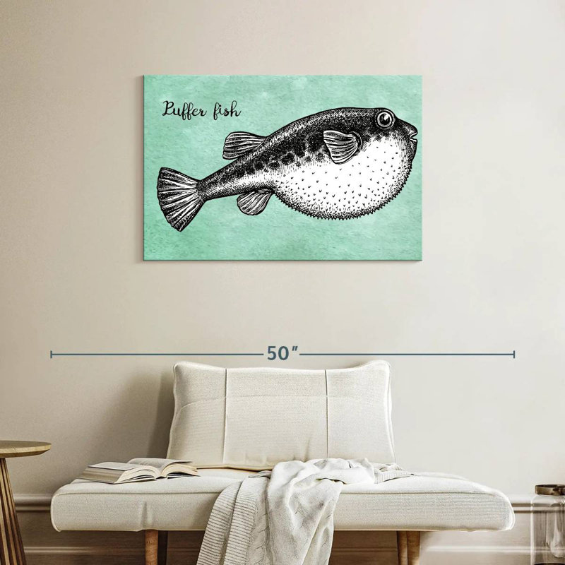 Brampt Puffer Fish Sketch, 24" H x 36" W