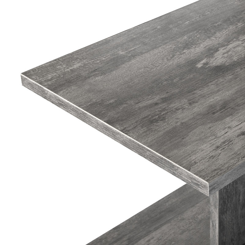 End Table with Build In USB Ports and Outlets, Narrow Nightstand for Small Spaces, Grey