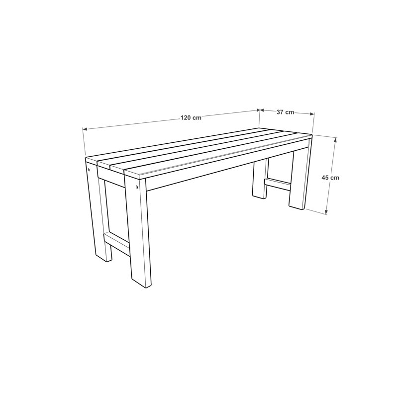 Vernet Solid Wood Teak Outdoor Bench