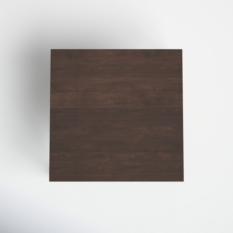 Tulane Solid Wood Top Single Coffee Table, Nickel/Medium Brown