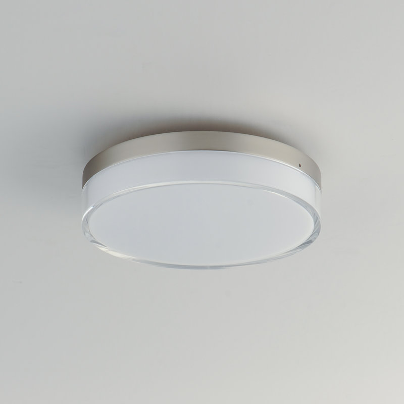 Acrylic LED Flush Mount, Satin Nickel