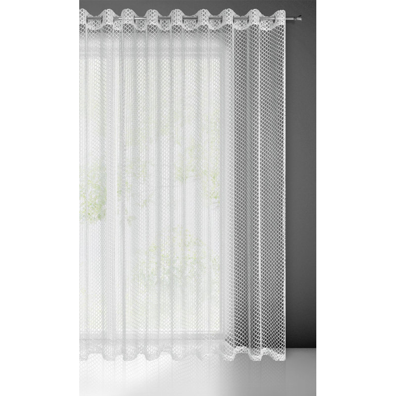 Kaelee Sheer Curtain Single Panel, White, 250cm H x 300cm W
