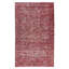6x9.7 Ft Modern Distressed Handmade Turkish Area Rug in Burgundy Red Colour